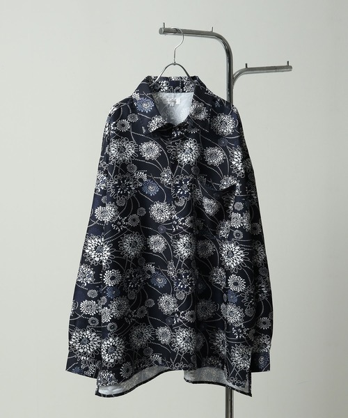 NILWAY（ニルウェイ）の「【無地/総柄】オーバーサイズ長袖シャツ（シャツ/ブラウス・メンズ・ネイビー/チャコール/ブラック系/ホワイト/ライトグレー/ブラック系1/ネイビー系1/グリーン系/ネイビー系/グレー系/ブラック系2/ブラック/ホワイト系/ホワイト系2/ホワイト系1/ブラック系4/ブラック系3・MEDIUM/LARGE）」の19枚目の写真