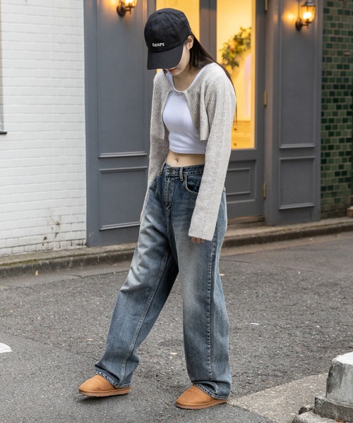 3.3 Field Trip （3.3フィールドトリップ）の「3.3 Field Trip／ショートボレロカーディガン  2995312（カーディガン/ボレロ・レディース・ホワイト/グレー/ブルー・FREE）」の4枚目の写真