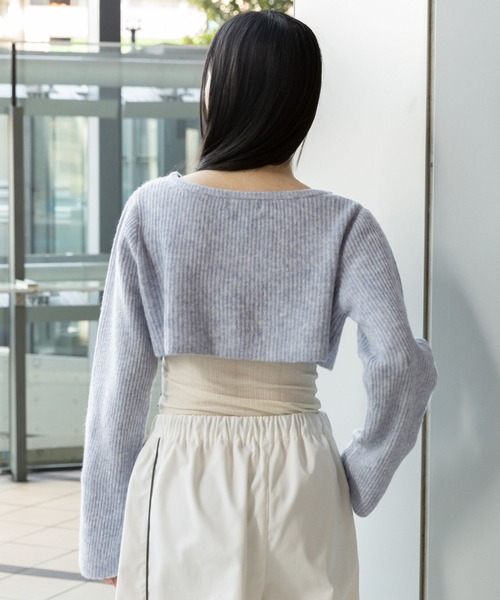 3.3 Field Trip （3.3フィールドトリップ）の「3.3 Field Trip／ショートボレロカーディガン  2995312（カーディガン/ボレロ・レディース・ホワイト/グレー/ブルー・FREE）」の10枚目の写真