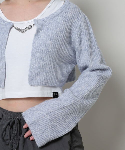 3.3 Field Trip （3.3フィールドトリップ）の「3.3 Field Trip／ショートボレロカーディガン  2995312（カーディガン/ボレロ・レディース・ホワイト/グレー/ブルー・FREE）」の19枚目の写真