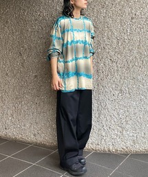 heki ヘキ ランダムフラワーチェックTシャツ