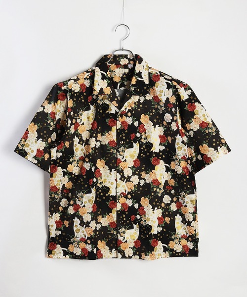 日本製 和柄 ネコ柄半袖シャツ（シャツ/ブラウス）｜WESTSEA（ウエストシー）