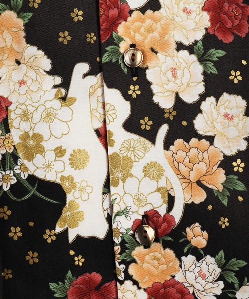 日本製 和柄 ネコ柄半袖シャツ（シャツ/ブラウス）｜WESTSEA（ウエストシー）