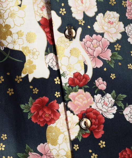 日本製 和柄 ネコ柄半袖シャツ（シャツ/ブラウス）｜WESTSEA（ウエストシー）