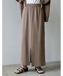 [神山まりあさん着用][2024SS COLLECTION][低身長/大きいサイズ有]前後2WAYミラノリブニットナロースカート