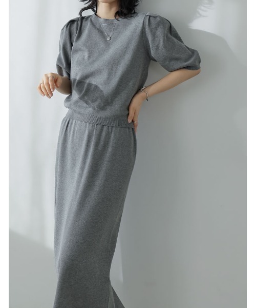 Re:EDIT（リエディ）の「[神山まりあさん着用][2024SS COLLECTION][低身長/大きいサイズ有]前後2WAYミラノリブニットナロースカート（スカート・レディース・ブラック/チャコールグレー/モカ/ベージュ/イエロー・SHORT/MEDIUM/LARGE/X-LARGE）」の13枚目の写真