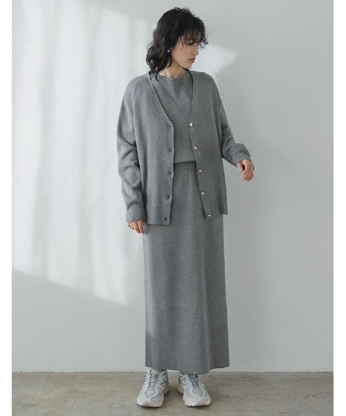 Re:EDIT（リエディ）の「[神山まりあさん着用][2024SS COLLECTION][低身長/大きいサイズ有]前後2WAYミラノリブニットナロースカート（スカート・レディース・ブラック/チャコールグレー/モカ/ベージュ/イエロー・SHORT/MEDIUM/LARGE/X-LARGE）」の14枚目の写真