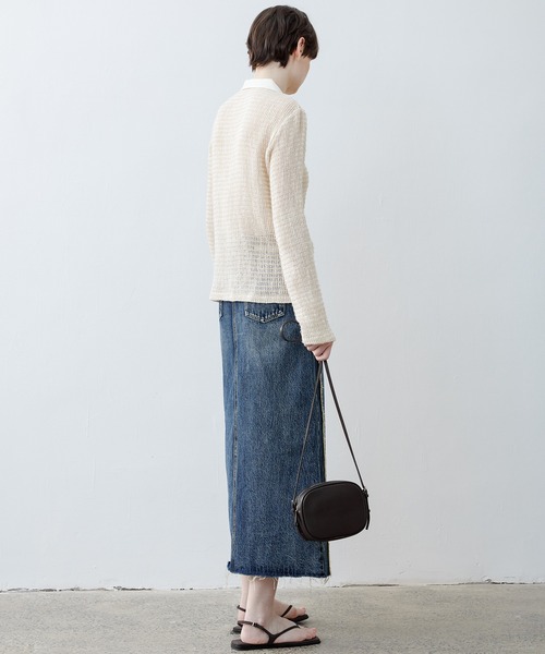 tageechita（タジチタ）の「【tageechita】透かし編み バイカラー シャツ襟 ニットブラウス（シャツ/ブラウス・レディース・ライトベージュ・M/S/L）」の21枚目の写真