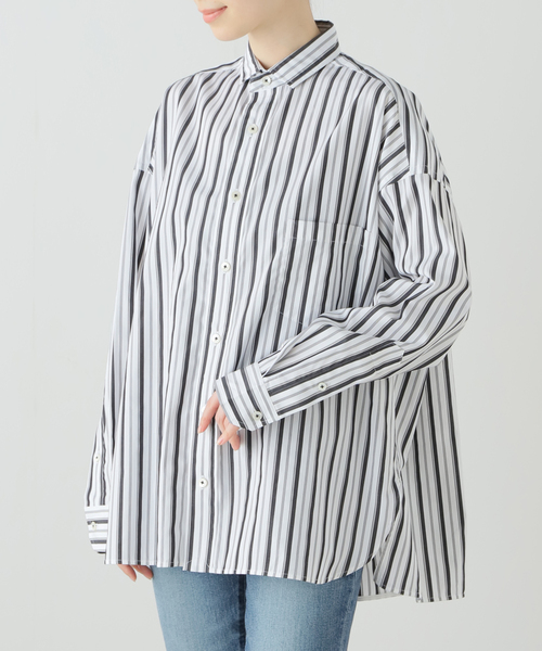 TICCA ティッカ 長袖ブラウス カットワーク ホワイト TICCA / リネン スクエア ビッグシャツ（シャツ/ブラウス