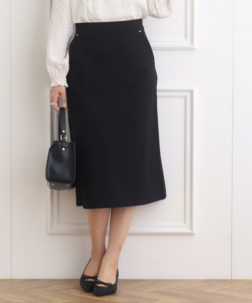 couture brooch（クチュールブローチ）の「◆ハイパーストレッチサス付タイトスカート（スカート・レディース・ダークオリーブ/ネイビー/ブラック・38/42/40）」の4枚目の写真