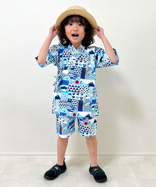 SKAPE(エスケープ)の「甚平スーツ(浴衣・キッズ・ブルー系その他3/アイボリー/ブルー/グレー/ホワイト/ネイビー・130cm/120cm/110cm/100cm/90cm)」の7枚目の写真