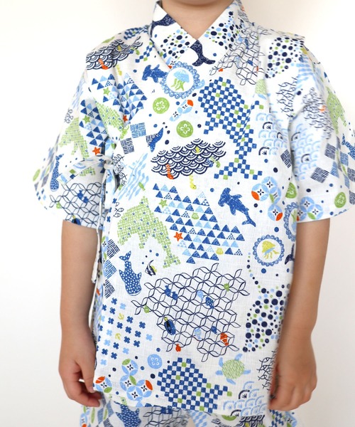 SKAPE(エスケープ)の「甚平スーツ(浴衣・キッズ・ブルー系その他3/アイボリー/ブルー/グレー/ホワイト/ネイビー・130cm/120cm/110cm/100cm/90cm)」の12枚目の写真