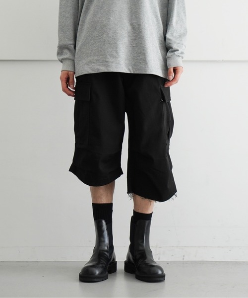 NEONSIGN(ネオンサイン)の「NEON SIGN Drill Cargo Shorts(その他パンツ・メンズ・ブラック/ベージュ・46)」の2枚目の写真