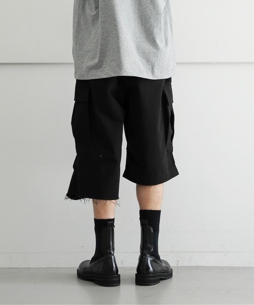 NEONSIGN(ネオンサイン)の「NEON SIGN Drill Cargo Shorts(その他パンツ・メンズ・ブラック/ベージュ・46)」の4枚目の写真