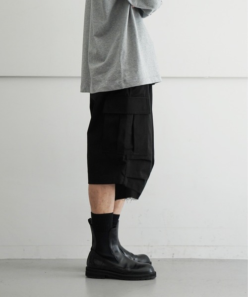 NEONSIGN(ネオンサイン)の「NEON SIGN Drill Cargo Shorts(その他パンツ・メンズ・ブラック/ベージュ・46)」の3枚目の写真