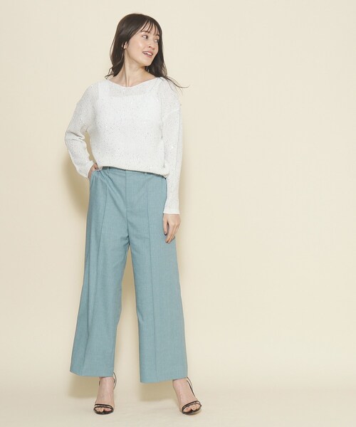 【セール】【洗える／清涼感／スパンコール】着こなしをクラスアップする、華やかで上品なニットプルオーバー（ニット/セーター）｜COUP DE CHANCE（クードシャンス）