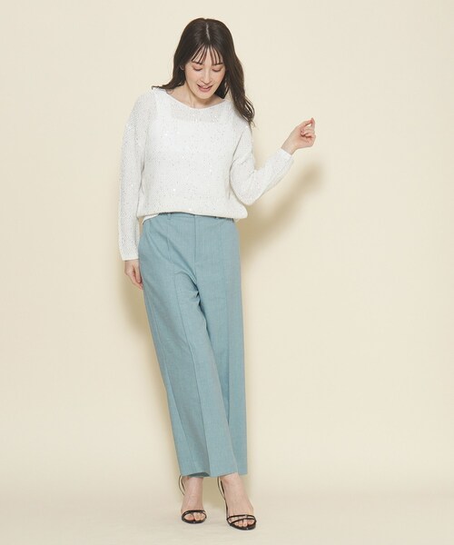 【セール】【洗える／清涼感／スパンコール】着こなしをクラスアップする、華やかで上品なニットプルオーバー（ニット/セーター）｜COUP DE CHANCE（クードシャンス）