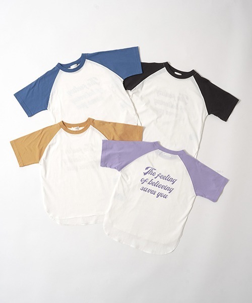 b・ROOM（ビールーム）の「【型崩れしないやわらかコットン】バックプリントビッグラグランンTシャツ（Tシャツ/カットソー・キッズ・ブルー/バイオレット/ブラック/マスタード・110cm/120cm/130cm/140cm/150cm/100cm）」の9枚目の写真