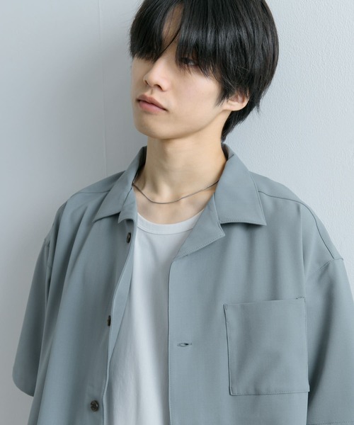SENSE OF PLACE by URBAN RESEARCH(センスオブプレイスバイアーバンリサーチ)の「『ユニセックス』オープンカラールーズシャツ(5分袖)(シャツ/ブラウス・メンズ・ブルー/グレー/ブラック/ライトベージュ/ベージュ/チャコールグレー/ライトカーキ・LARGE/SMALL/MEDIUM)」の6枚目の写真