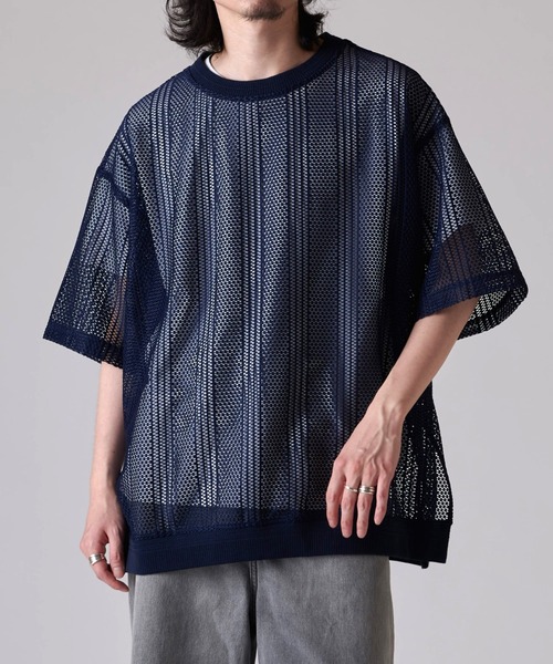 Lui's(ルイス)の「ダブルラッセルレースT(Tシャツ/カットソー・メンズ・ブラック/ネイビー・FREE)」の1枚目の写真