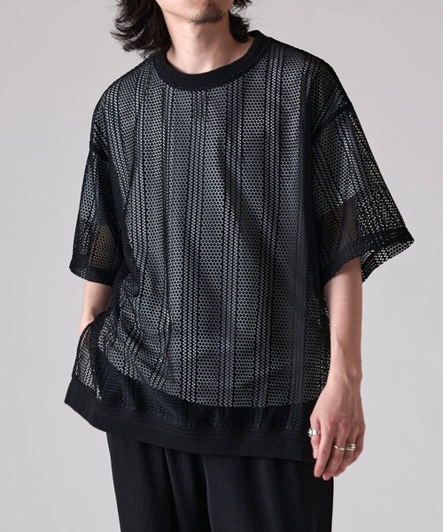 Lui's(ルイス)の「ダブルラッセルレースT(Tシャツ/カットソー・メンズ・ブラック/ネイビー・FREE)」の2枚目の写真