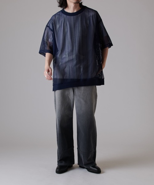 Lui's(ルイス)の「ダブルラッセルレースT(Tシャツ/カットソー・メンズ・ブラック/ネイビー・FREE)」の12枚目の写真