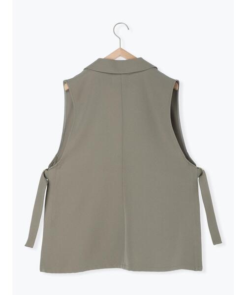 Samansa Mos2 blue（サマンサモスモスブルー）の「サイドベルト付ベスト（ベスト・レディース・グレー/ライトベージュ/カーキ・F）」の6枚目の写真