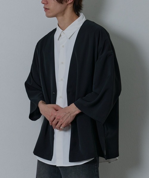 COLONY 2139(コロニートゥーワンスリーナイン)の「ドレープツイルリラックスカーディガン(カーディガン/ボレロ・メンズ・ブラック/グレイッシュベージュ・MEDIUM/LARGE)」の6枚目の写真