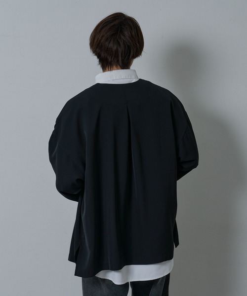 COLONY 2139(コロニートゥーワンスリーナイン)の「ドレープツイルリラックスカーディガン(カーディガン/ボレロ・メンズ・ブラック/グレイッシュベージュ・MEDIUM/LARGE)」の5枚目の写真