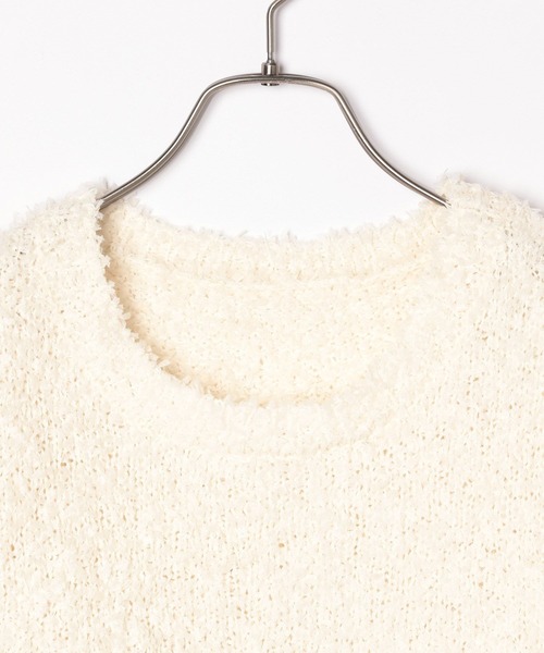 Heather(ヘザー)の「テープヤーンプルオーバー(半袖) 118680(ニット/セーター・レディース・レッド/オフホワイト/グレー・FREE)」の5枚目の写真