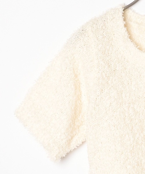 Heather(ヘザー)の「テープヤーンプルオーバー(半袖) 118680(ニット/セーター・レディース・レッド/オフホワイト/グレー・FREE)」の6枚目の写真