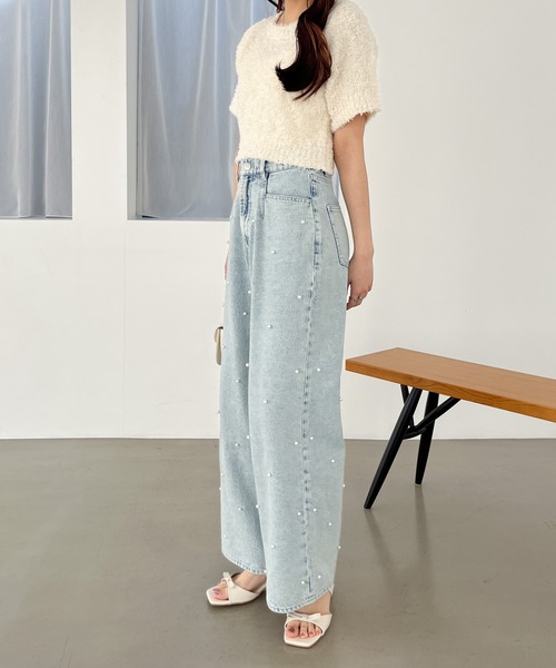 Heather(ヘザー)の「テープヤーンプルオーバー(半袖) 118680(ニット/セーター・レディース・レッド/オフホワイト/グレー・FREE)」の14枚目の写真