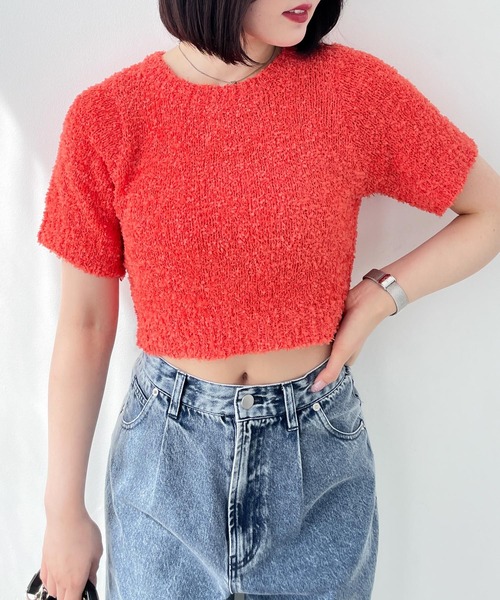 Heather(ヘザー)の「テープヤーンプルオーバー(半袖) 118680(ニット/セーター・レディース・レッド/オフホワイト/グレー・FREE)」の16枚目の写真