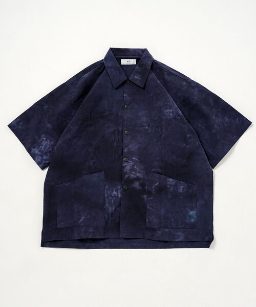 417 EDIFICE（フォーワンセブンエディフィス）の「コットンナイロン タイダイシャツ "セットアップ着用可能"（シャツ/ブラウス・メンズ・ネイビー/オレンジ/ホワイト/グリーン/ブラック・MEDIUM/LARGE）」の4枚目の写真