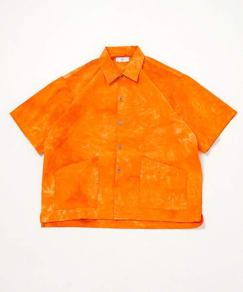 417 EDIFICE（フォーワンセブンエディフィス）の「コットンナイロン タイダイシャツ "セットアップ着用可能"（シャツ/ブラウス・メンズ・ネイビー/オレンジ/ホワイト/グリーン/ブラック・MEDIUM/LARGE）」の5枚目の写真