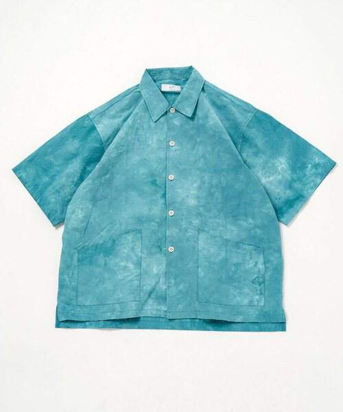 417 EDIFICE（フォーワンセブンエディフィス）の「コットンナイロン タイダイシャツ "セットアップ着用可能"（シャツ/ブラウス・メンズ・ネイビー/オレンジ/ホワイト/グリーン/ブラック・MEDIUM/LARGE）」の3枚目の写真