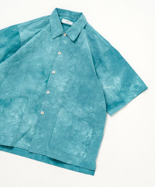 417 EDIFICE（フォーワンセブンエディフィス）の「コットンナイロン タイダイシャツ "セットアップ着用可能"（シャツ/ブラウス・メンズ・ネイビー/オレンジ/ホワイト/グリーン/ブラック・MEDIUM/LARGE）」の6枚目の写真