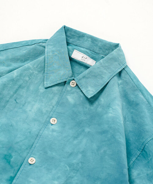 417 EDIFICE（フォーワンセブンエディフィス）の「コットンナイロン タイダイシャツ "セットアップ着用可能"（シャツ/ブラウス・メンズ・ネイビー/オレンジ/ホワイト/グリーン/ブラック・MEDIUM/LARGE）」の8枚目の写真