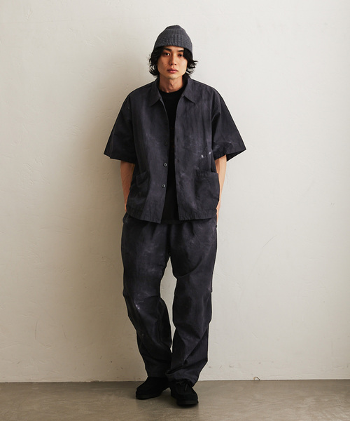 417 EDIFICE（フォーワンセブンエディフィス）の「コットンナイロン タイダイシャツ "セットアップ着用可能"（シャツ/ブラウス・メンズ・ネイビー/オレンジ/ホワイト/グリーン/ブラック・MEDIUM/LARGE）」の9枚目の写真