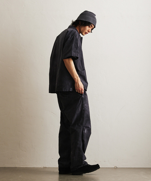 417 EDIFICE（フォーワンセブンエディフィス）の「コットンナイロン タイダイシャツ "セットアップ着用可能"（シャツ/ブラウス・メンズ・ネイビー/オレンジ/ホワイト/グリーン/ブラック・MEDIUM/LARGE）」の14枚目の写真