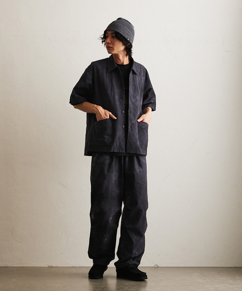 417 EDIFICE（フォーワンセブンエディフィス）の「コットンナイロン タイダイシャツ "セットアップ着用可能"（シャツ/ブラウス・メンズ・ネイビー/オレンジ/ホワイト/グリーン/ブラック・MEDIUM/LARGE）」の15枚目の写真