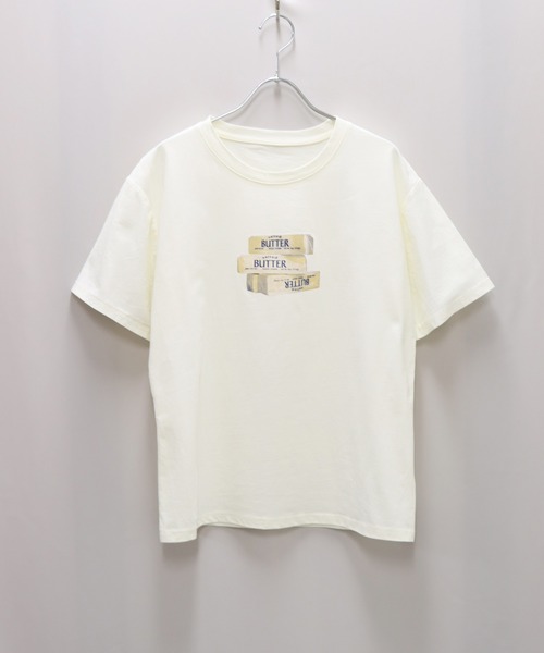 attiree(アティレー)の「ButterプリントTシャツ(Tシャツ/カットソー・レディース・ホワイト/グリーン/グレー/イエロー/ベージュ/クリーム/ブラック/ライトグレー・FREE)」の6枚目の写真