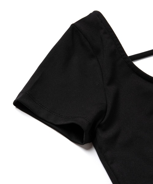 Rest&Recreation（レストアンドレクリエーション）の「RR STRAP CROP TOP - えみ姉 Collaboration（Tシャツ/カットソー・レディース・ブラック・FREE）」の12枚目の写真