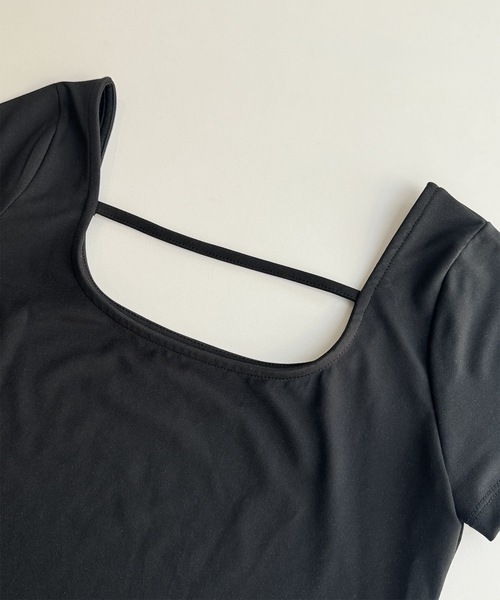 Rest&Recreation（レストアンドレクリエーション）の「RR STRAP CROP TOP - えみ姉 Collaboration（Tシャツ/カットソー・レディース・ブラック・FREE）」の4枚目の写真