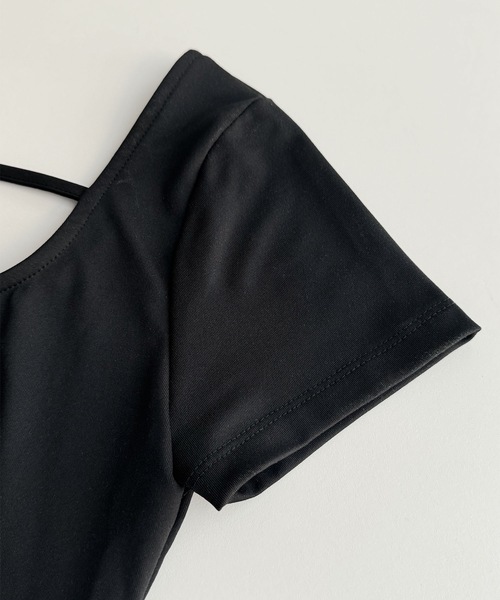 Rest&Recreation（レストアンドレクリエーション）の「RR STRAP CROP TOP - えみ姉 Collaboration（Tシャツ/カットソー・レディース・ブラック・FREE）」の5枚目の写真