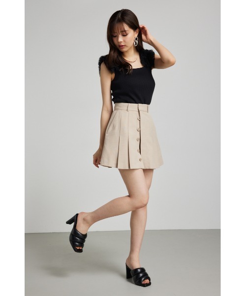 rienda 新作　フラップスコートショートパンツ セール】フラップスコートショートパンツ（スカート）｜rienda