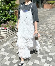 CLEA | 刺繍レースティアードキャミロングワンピース(ワンピース)