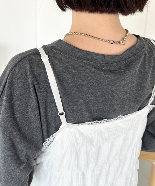 CLEA(クレア)の「刺繍レースティアードキャミロングワンピース(ワンピース・レディース・ホワイト・FREE)」の6枚目の写真