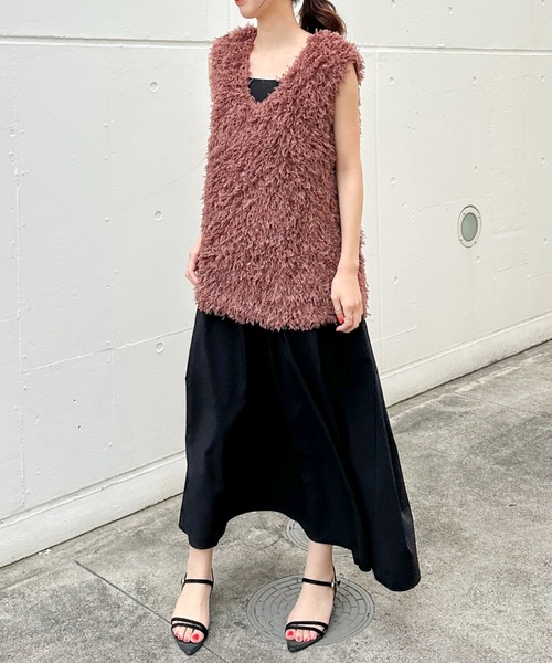 Doux archives(ドゥアルシーヴ)の「フェザー2WAYノースリベスト(シャツ/ブラウス・レディース・ブラック/アイボリー/ブラウン・FREE)」の11枚目の写真