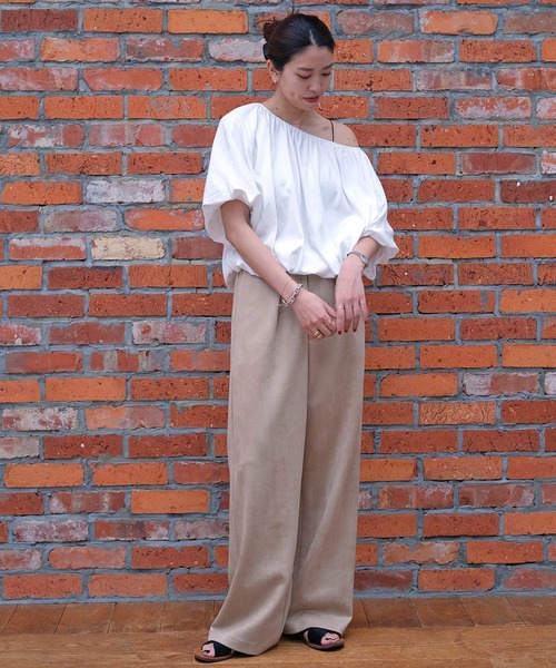 AKTE（アクテ）の「ギャザーバルーントップス（Tシャツ/カットソー・レディース・ホワイト/ブラック/ベビーピンク・FREE）」の17枚目の写真